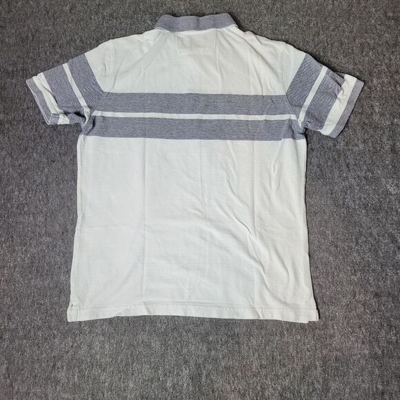 Banana Republic Men's Polo Shirt Size L Elephant Logo Short Sleeve Gray White - Picture 2 of 11